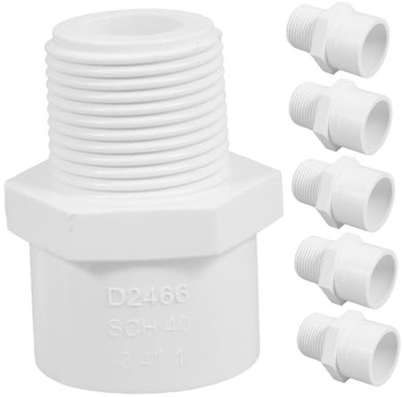 SOLUSTRE 6 Piezas Conector De Pvc Rosca Macho Npt Adaptador De Tubería De Pvc Para Línea De Plomería Para Uso Doméstico o Industrial
