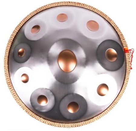 SQSXCKIQ Handpan-Trommel, 12 Noten, 22 Zoll, Stahl, Handpan für Erwachsene, 440 Hz/432 Hz, Handpan für Anfänger, Kinder, Meditation, mit weicher Handpan-Tasche (Farbe: 10 Noten, Größe: 440 Hz)