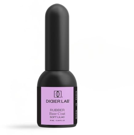 Didier Lab - Premium Base Rubber para Uñas Soft Lilac - Libre de HEMA y TPO - UV LED Esmalte Semipermanente Lila - Base Coat Pintauñas Gel - Rubber Base Uñas - Pintauñas Permanentes para Lampara -10ml