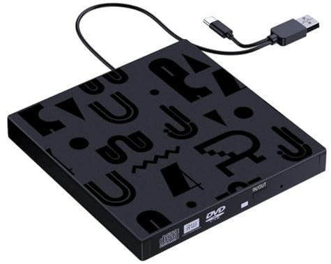 YAOGUI 1. Masterizzatori DVD esterni USB 3.0/Type-C Sli-ms con trasferimento dati veloce e plug-play per Window/Ma-cs USB C esterno CD/DVD Drive
