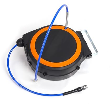 BADIKA Avvolgitubo Avvolgitubo for Tubo dell'Aria Retrattile da 30 Metri, avvolgitubo ad Alta Pressione in PVC, Tubo da Giardino con avvolgitubo(5/8'',20m)
