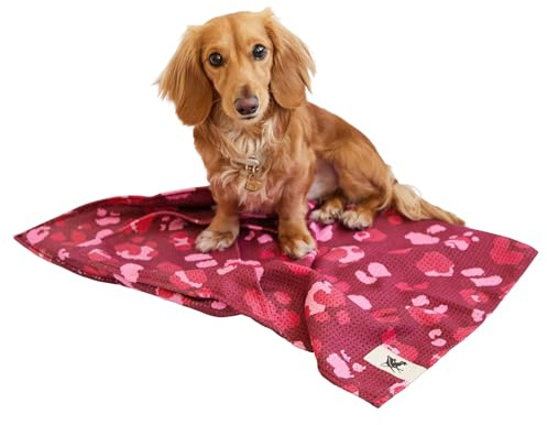 Dock & Bay Pet Towel - Super Absorbent & Quick Drying Dog Towels with Bag - 100% Recycled - Pink Paws, Large (120x70cm, 47x27)