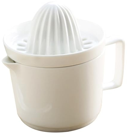ROMISBABA Manuel Céramique avec Couvercle Extracteur Agrumes Compact et Facile à Nettoyer pour Jus Maison