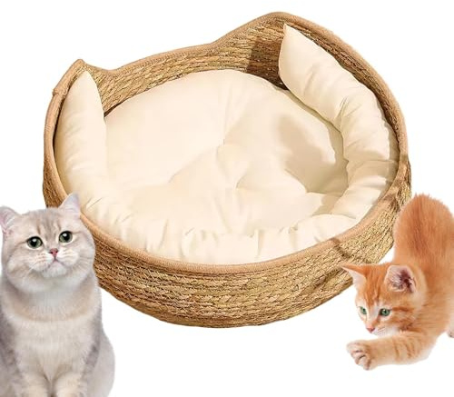 Generico CAT CAUCH - per cani rialzati | Cat Bed Cave | Letti di intrecciati con morbido | Pet in tessitura adattabile che dorme mobili graffianti | per cuccioli di tessitura lavabil