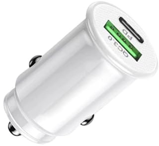 MAX 100W PD20WPD30W/QC3.0 Car Cigarette Lighter Charger with Ambient Light USB Super Fast Charge Dual Ports Super Fast Charging(WHITE QC PD20W)