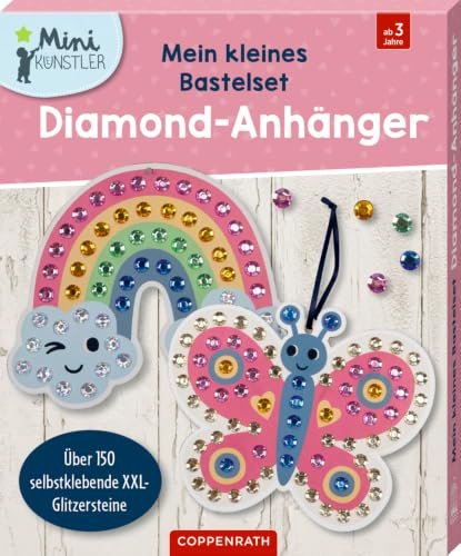 Mein kleines Bastelset: Diamond-Anhänger: Schmetterling / Regenbogen (Mini-Künstler)