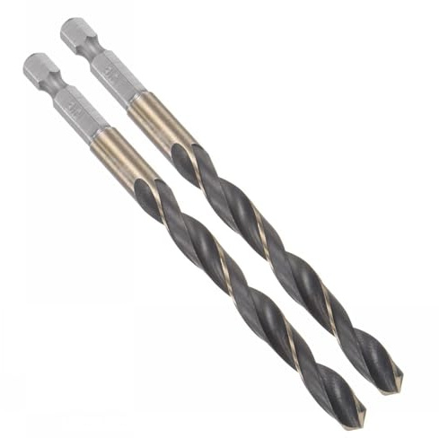 ROWORKX 2Pcs 8mm Twist Drill Bit – 1/4 Inch Hex Shank HSS Drill Bits – Spiral Flute 135° Split Point Bits for Wood Plastic Aluminium and Thin Metal