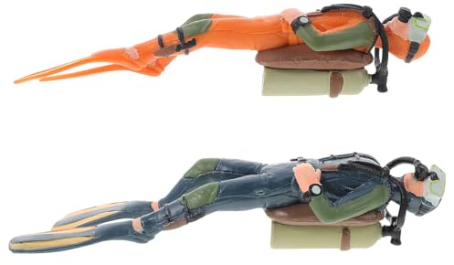 WEKAMOS Figure Subacquee in Pvc 2 Pezzi, Modelli Decorativi da Tavolo, Giocattoli Educativi per Ragazzo Ragazza, Supporto Apprendimento Immersioni e Coordinazione Occhio-mano