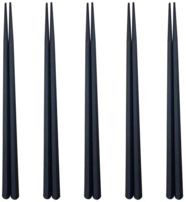NUOBESTY 5 Paia Bacchette Esagonali per Sushi Antiscottatura, Stoviglie Resistenti la Casa e Ristoranti, Bacchette Asiatiche in Materiale Non Corrosivo per Campeggio e Uso Quotidiano