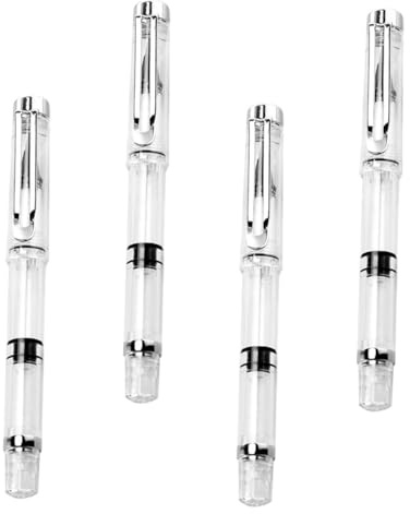 SOLUSTRE Pluma Pincel para Caligrafía Recargable de Punta, 4 Unidades, Diseño Tipo Bolígrafo Depósito de Tinta, Adecuado para Dibujo, Caligrafía y Material de Oficina Escolar