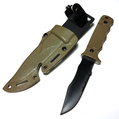 Airsoft Softair CYMA Weiche Gummi Kunststoff M37 Seal Pup Messer (Non-Sharp-Fälschungs-Messer) mit Scheide Tan Brown