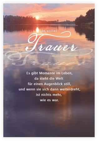 KE - Trauerkarte, Beileidskarte, mit Umschlag, DIN B6, einfühlsame Anteilnahmekarte, hochwertige Karte zur Beerdigung, Motiv: See