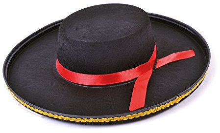 Bristol Novelty Unisex Filzhut im spanischen Stil, für Erwachsene (Einheitsgröße) (Schwarz/Rot)