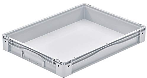 Eurobehälter 800x600x120 mm, Großbehälter, Euro-Norm, Große Kunststoffbehälter, Industrie- und Lagerbox, 1 St, Grau