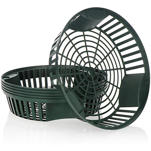 com-four® 6X Pflanzkörbe für Blumenzwiebeln, Anzucht-Pflanzschale zum Einpflanzen und Aufbewahren von Zwiebelpflanzen, mittelgroßer grüner Zwiebelkorb (06x Pflanzschale grün - 26.5cm)