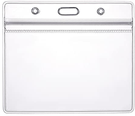 Ausweishülle ZIP Kartenhalter flexibel & wasserdicht horizontal für 1-2 Ausweise Karten Impfpass Namensschilder ID-Card Schutzhülle 0,80mm transparent