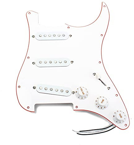 Geladenes Schlagbrett Satz Von Vorgedrünnter Alnico V Pickguard Für Stratocaster-Gitarre Mit 11 Schrauben Musikinstrumente Accessoire Vorverdrahtetes geladenes Schlagbrett