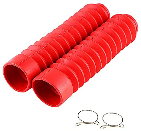 Motorrad-Gabelabdeckung mit Stoßdämpfer-Abdeckung, Gators Boot für 205 x 42 mm für Motorrad (schwarz, blau, grün, rot) (Rood)