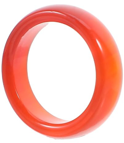 Holibanna Karneol Kristall Ringe Natürliche Red Karneol Edelstein Band Ring Karneol Glatte Donut Ring für Frauen Weihnachten Jahrestag Geburtstag 17Mm
