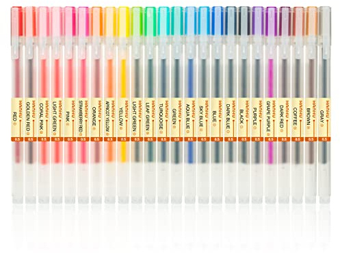 Premium 24 gelbläckpennor, kulspetspennor kulspetspenna 0,5 mm för japanska kontor kontorsmaterial, paket för XSG