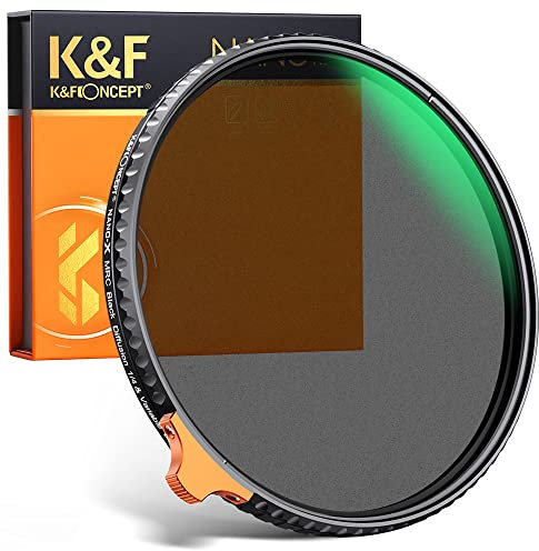 K&F Concept Filtre ND variable ND2-ND32 55 mm + filtre multifonction 2 en 1 Black Mist 1/4, verre optique AGC japonais, super résolution, faible réflectivité, revêtement nano 28 couches, hydrofuge