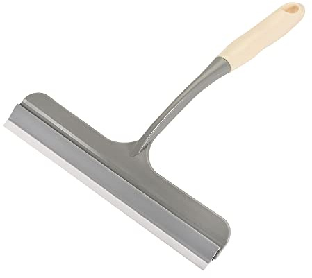 sourcing map Ducha Goma Escobilla Vidrio Limpiaparabrisas con Colgante Agujero para Cristal, Ducha Puerta, Mármol Pared, Baño, Beige