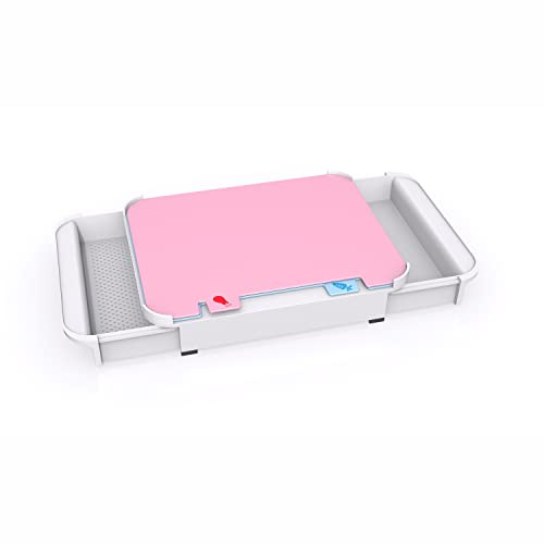 Empava Cutting Board Set With 2 Containers and Non-Slip Feet - Color Coded BPA Free Plastic Kitchen Board, Dishwasher Safe