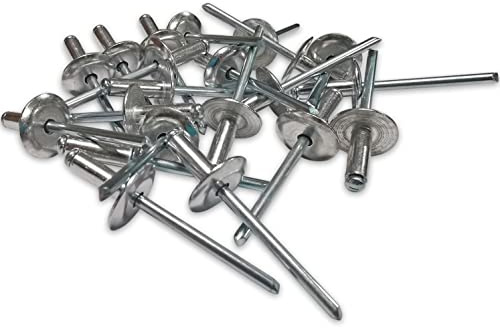 250 RIVETS ALU TETE 16 mm EXTRA LARGE DE 4.8 X 14 TIGE ACIER