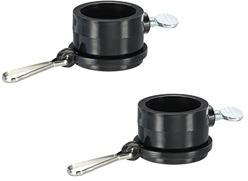 sourcing map Flag Pole Rings Mounting Clips Rotating Adjustable Fasteners 29mm x 27mm Black Pack of 2