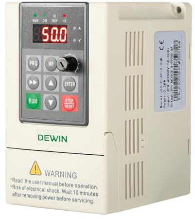DEWIN Inverter per Motori Trifase 380V 2.2KW Azionamento a Frequenza Variabile VFD 380V Ingresso trifase Uscita trifase Convertitore di Frequenza VFD Regolatore di velocità del Motore(Size : 2.2kW)
