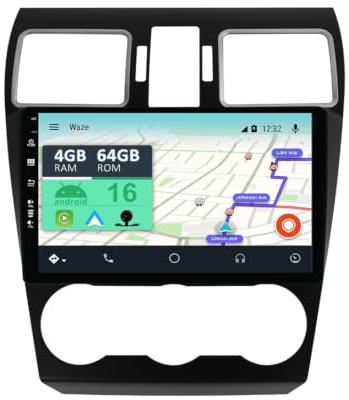 YUNTX Android 14 Autoradio für Subaru Forester/XV/WRX 2013-2018-[Integriertes CarPlay/Android Auto/GPS]-9”IPS 2.5D Touchscreen-mit Kamera-DAB/Lenkradsteuerung/MirrorLink/Bluetooth 5.0/WiFi/USB