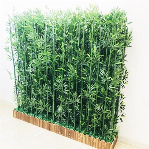 JIANGSS Landschaftsbau-Ornamente aus Bambus, künstliche Topfpflanzen, mit Holzsockel, Raumtrenner, Trennwand für den Innenbereich, Verschiedene Größen, – für Foyer/Hotel,1.2m-8hole
