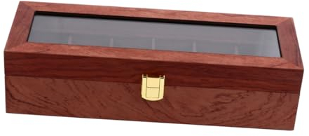 CALLARON Holz Uhrenbox 6 Fächer Mit Abnehmbarem Flanellkissen Uhrenaufbewahrung Organizer Für Herren Schlichte Uhrenschatulle Praktischer Uhrenkasten Für Zuhause Und Geschenk