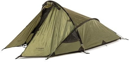 Snugpak Scorpion 2 IX WGTE-tält – lätt campingtält med flugans första stigning, vattentätt 5 000 mm PU-belagt flugark – flamsäkert tungt tält med inre fickor – med väska & reparationssats