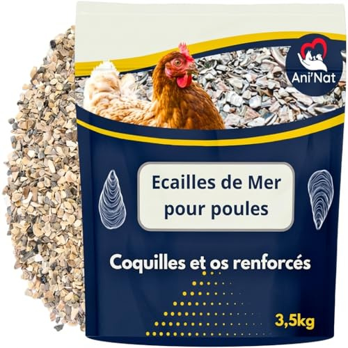 Ani'Nat Conchiglie Macinate per galline ovaiole e piccioni. Più varietà di minerali rispetto ai gusci di ostriche. Minerali e calcio per gusci solidi.