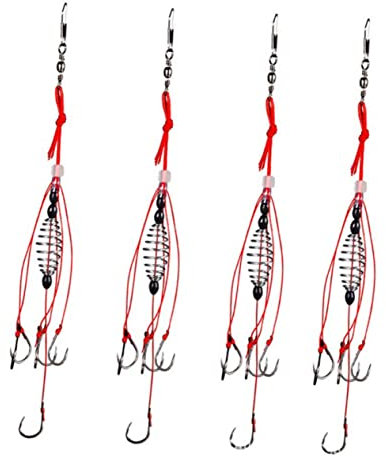 BELLIFFY 4piezas Anzuelos De Pesca para Carpa con Resorte Acero Al Carbono Accesorios Ajustables para Cebo Caja Reutilizable para Agua Dulce