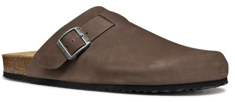 Geox U GHITA C, Sandalo Scorrevole Uomo, Dk Coffee, 43 EU