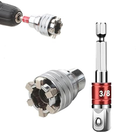 Multi-function Universal Socket Wrench Tool, Magic Sleeve Sturdy Steel Drive Socket Screw Wrench Sleeve Adjustable 10-19mm Universal Socket Sleeve Tool, Metric 3/8-3/4'' Ratchet Ratchet Wrench