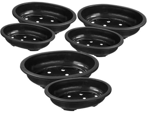FUNOMOCYA 6pièces Jardinière Plastique avec Drainage Pots de Fleurs Ronds pour Intérieur et Balcon Lot