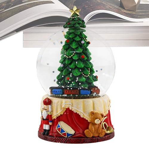 Vriusi Globo de nieve de Navidad, árbol de Navidad, bola de cristal de árbol de Navidad, bola de cristal de árbol de Navidad, decoración de resina, globo de agua de nieve único para decoración