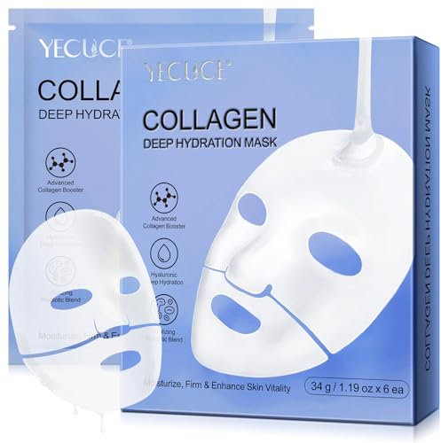 Maschera Collagene Viso Bio Collagen Real Deep Mask Idratazione Intensa, Pelle Compatta, Luminosità Istantanea per Ogni Pelle (Blue)