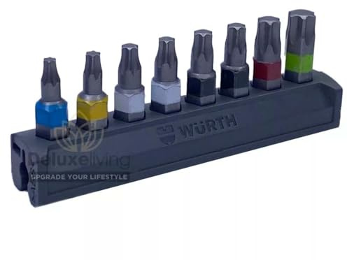 Würth 1/4 Zoll TX Bit Satz 8 Teile - Bitriegel Set 0614400060-1 x TX10 | 1 x TX15 | 2 x TX20 | 2 x TX25 | 1 x TX30 | 1 x TX40