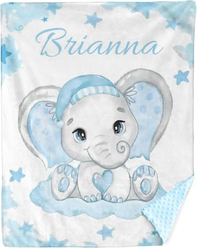 Babydecke mit Namen Personalisiert Baby Decken Neugeborenen, Super Flauschig Weiche Warme Kuscheldecke mit Namen und Geburtsdatum Geschenk für Jungen & Mädchen Baby Taufe Geburt
