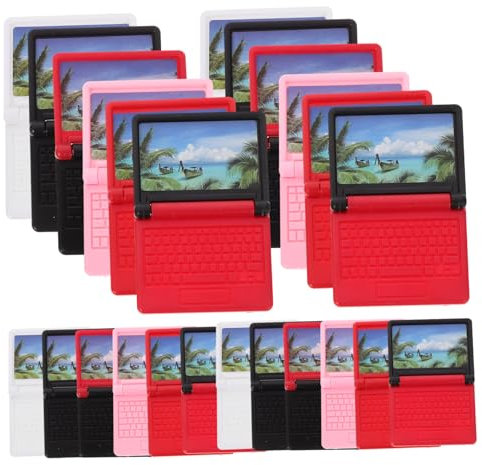 Vaguelly 24pcs Mini Laptop Simulation Toys for Dollhouses Decorative Laptops for Creative Play and Imaginative Scenarios Safe for Boys and Girls for Dollhouse Accessories