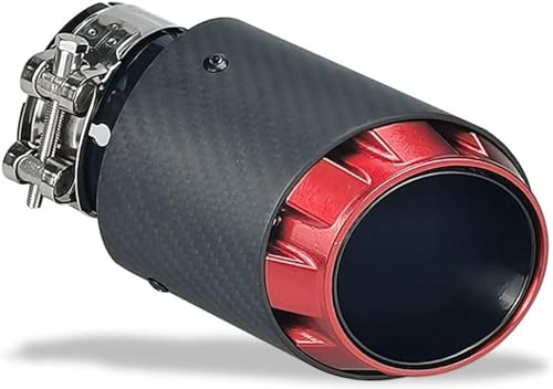 GwwEi6 Terminale Scarico Auto per Audi A4 B8 A5 Q5 A3 8V 8P A1 2009-2016,Tubo Terminale Scarico Posteriore in Acciaio Inossidabile Marmitta Tubi finali Auto,D/Red Inlet 63mm.