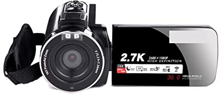 AUBEST Cámara de Video, Camcorder de cámara de Video 2.7K 3 0mp Cámara de Vlogging Digital 3.0 Pulgadas de la grabadora de Pantalla de Flip de 3.0 Pulgadas con micrófono(Standard,Nero)