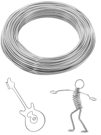 Craft Wire, 12 Gauge Metal Wire, 98.4 Feet Bendable Aluminum Wires, Jewellery Crafting Wires for Jewellery Making Modelling Sculpting DIY Floral Wreath (2mm x 30m)