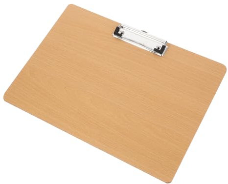 VILLFUL Porte-bloc Bois Avec Pince Métallique Planchette Rigide Résistante Déformation Support Écriture Pour Bureau Et École