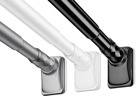 Barra De Tensión 40 A 500 Cm Barra De Ducha Extensible Sin Perforación Barra De Ajustables Acero Inoxidable Para Cortina De Ducha Antideslizante Telescópica Barra Para Cortinas(Negro,40-55cm)