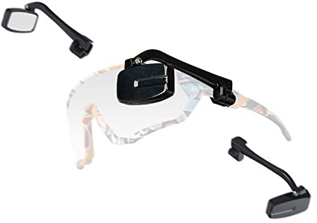 Fahrrad Rückspiegel für Brille & Helm - 360° Verstellbarer Mini-Rückspiegel, Fahrradbrille Spiegel, Helmrückspiegel, Trieye Brille mit Rückspiegel, Fahrradhelm Spiegel